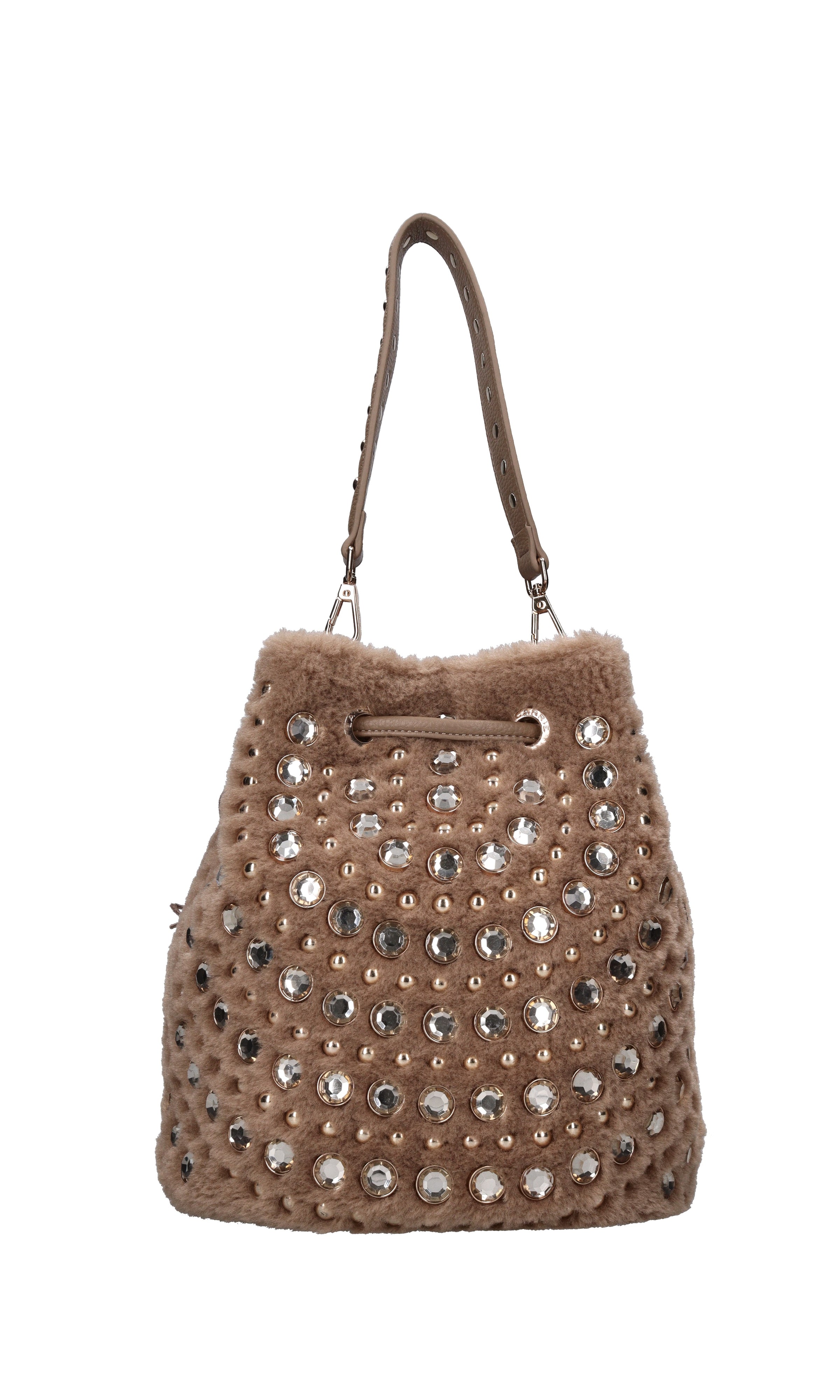 Borsa in ecopelle e tessuto 