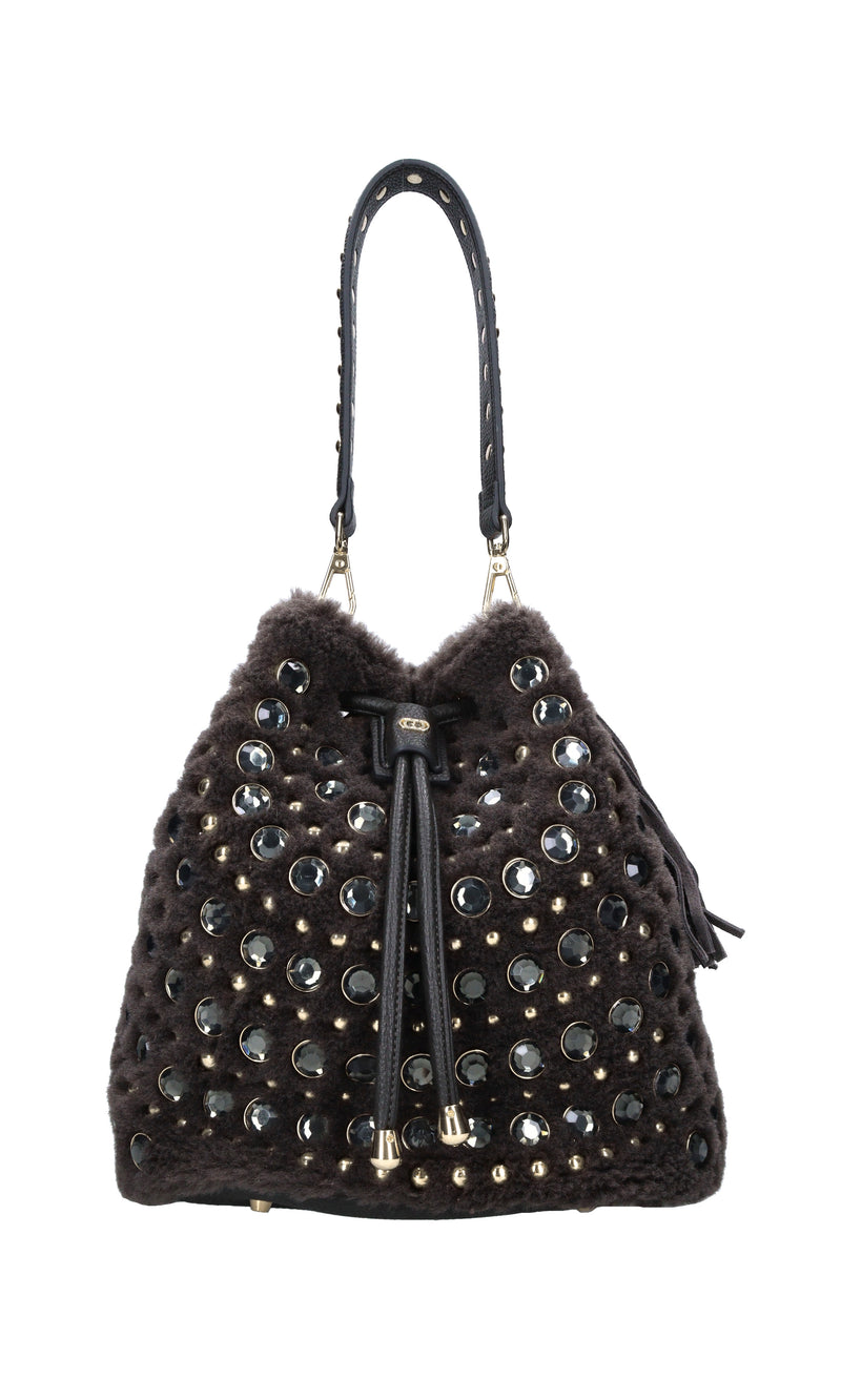 Borsa Andromeda in ecopelle ed ecopelliccia 