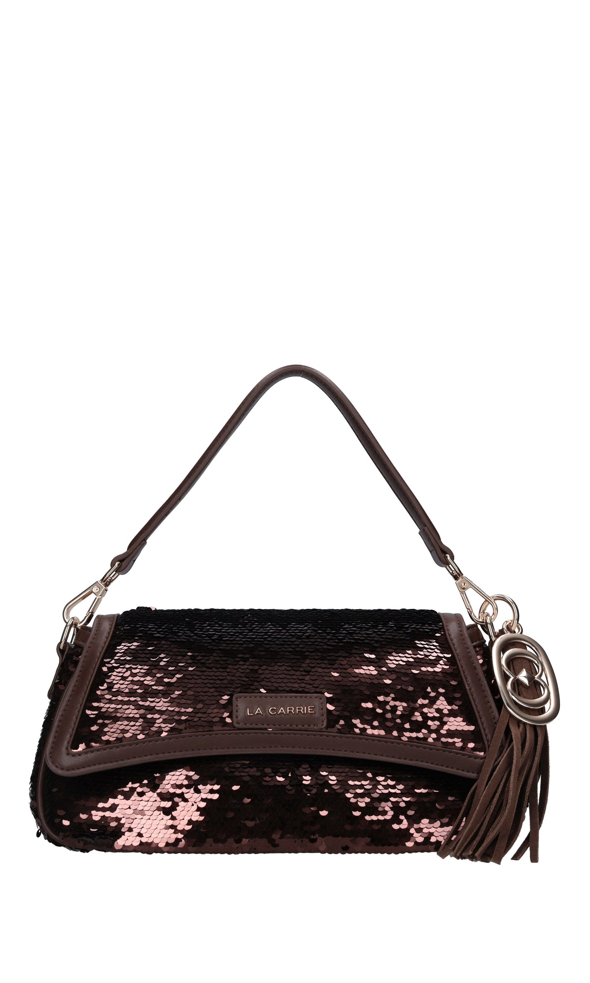 Borsa in ecopelle e paillettes 