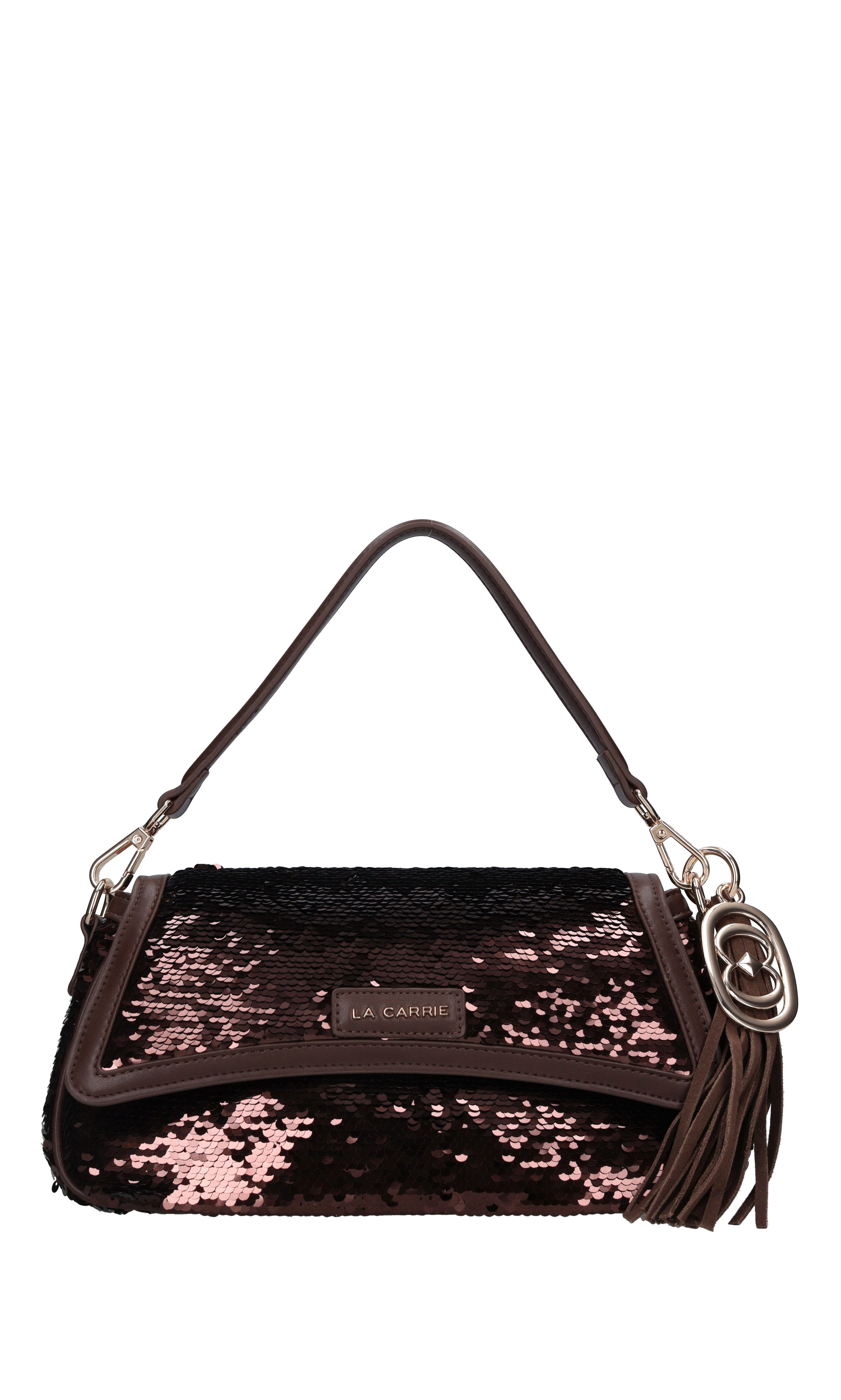 Borsa in ecopelle e paillettes 