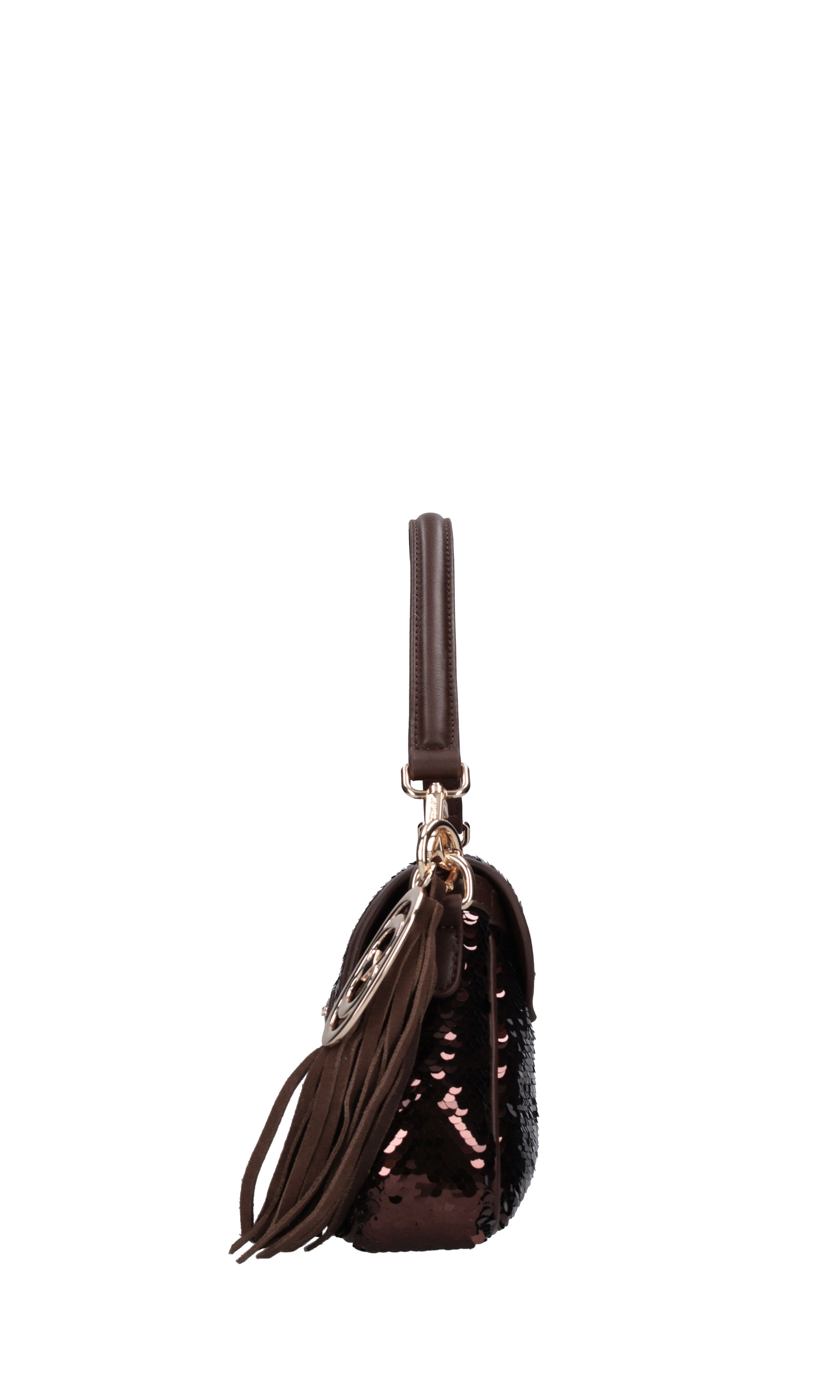 Borsa in ecopelle e paillettes 
