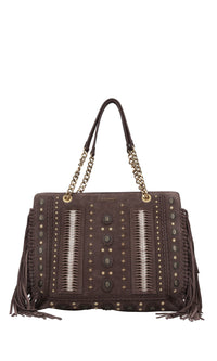 Borsa Jungle in pelle e camoscio 