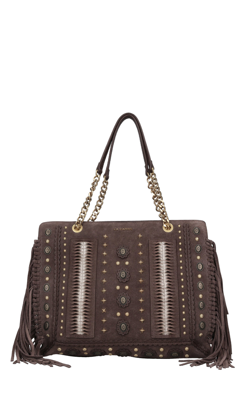 Borsa Jungle in pelle e camoscio 
