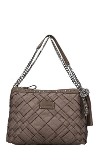 Borsa in ecopelle ed tessuto 