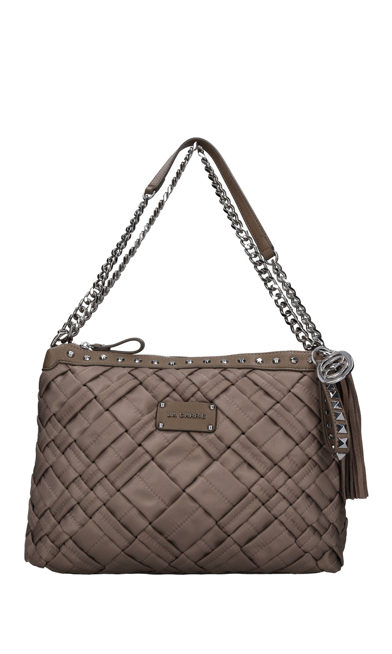 Borsa in ecopelle ed tessuto 