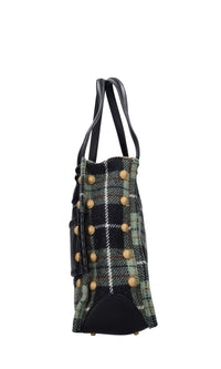 Borsa in tessuto e borchie 