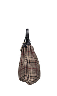 Borsa in ecopelle e tessuto 