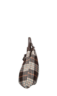 Borsa Scottish in ecopelle e tessuto 