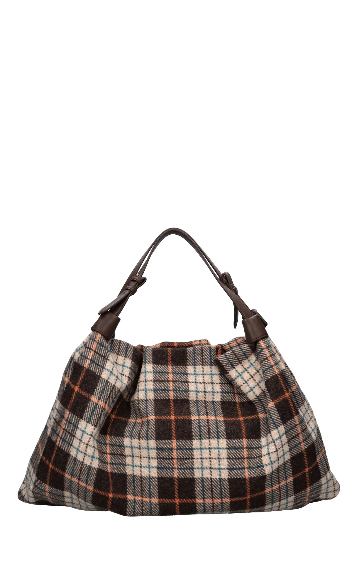Borsa Scottish in ecopelle e tessuto 