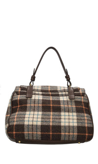 Borsa in ecopelle e tessuto 
