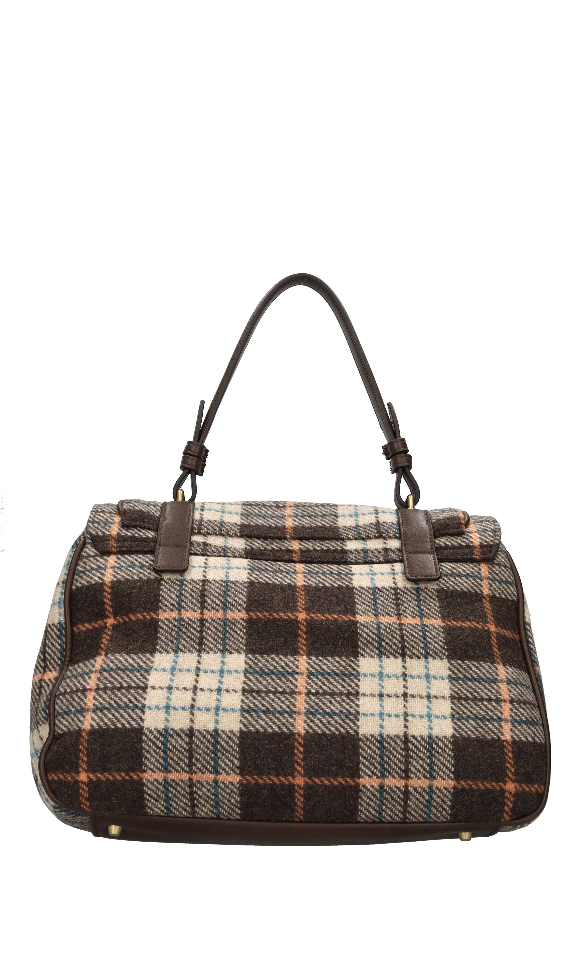 Borsa in ecopelle e tessuto 