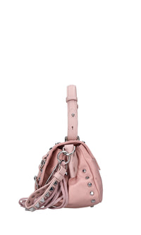 Borsa in ecopelle e tessuto 