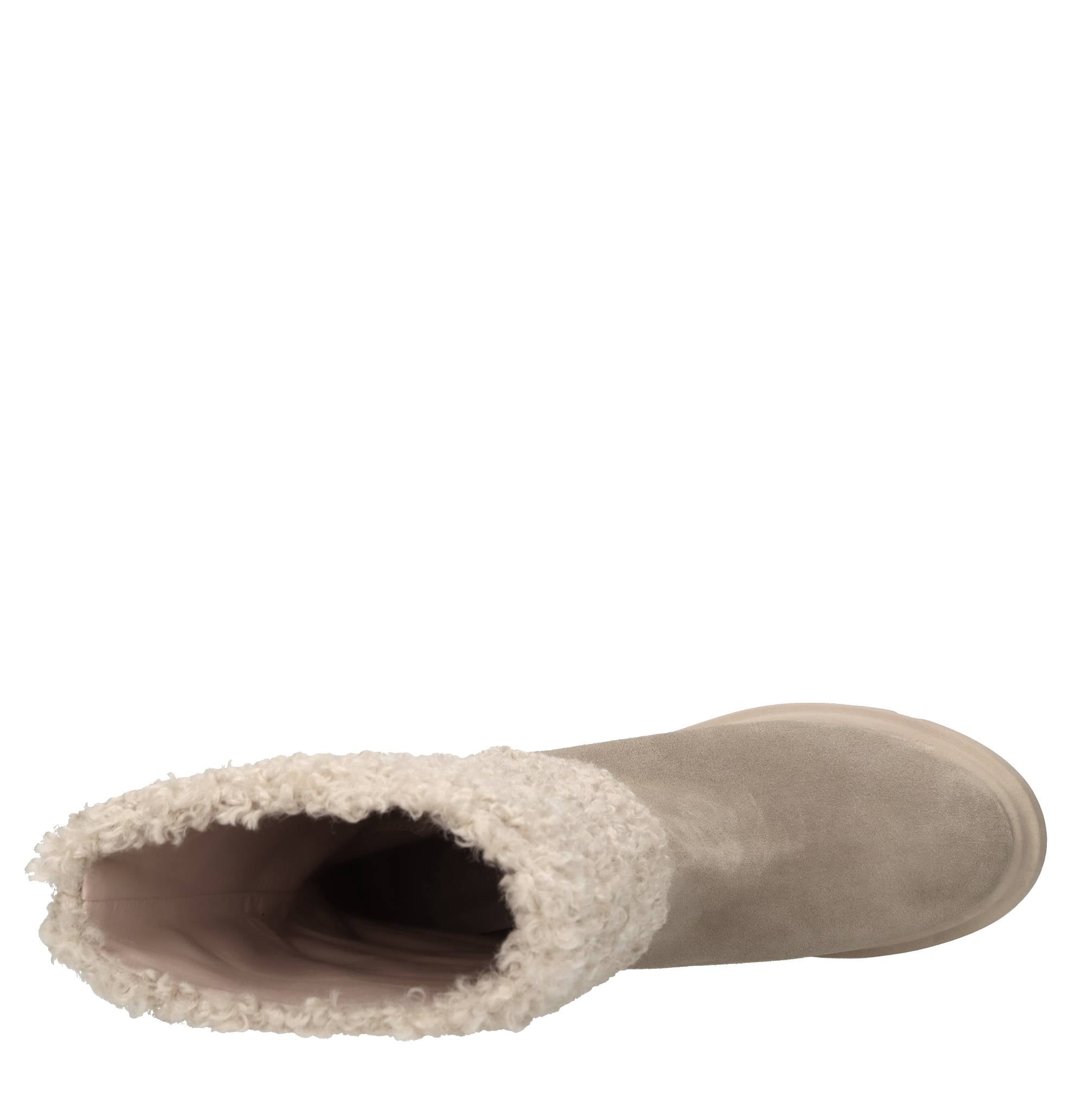 Stivaletti in camoscio ed ecopelliccia 