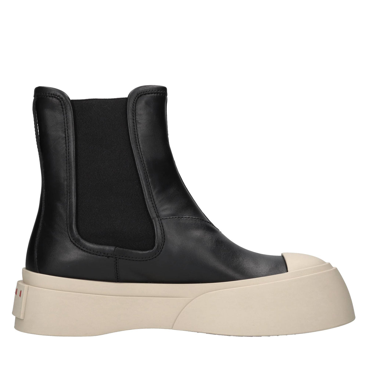 Stivaletti beatles in pelle e tessuto elasticizzato 