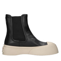 Stivaletti beatles in pelle e tessuto elasticizzato 