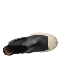 Stivaletti beatles in pelle e tessuto elasticizzato 