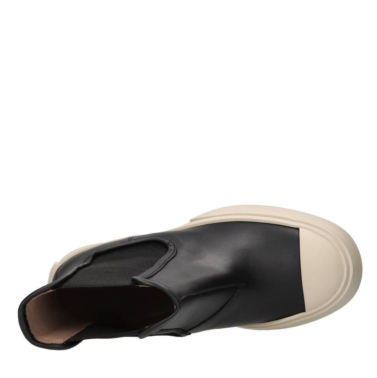 Stivaletti beatles in pelle e tessuto elasticizzato 