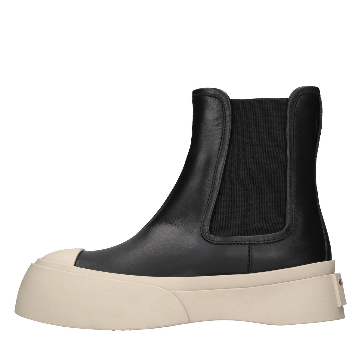 Stivaletti beatles in pelle e tessuto elasticizzato 