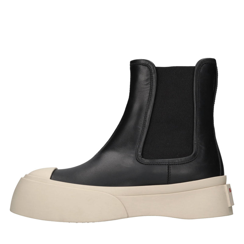 Stivaletti beatles in pelle e tessuto elasticizzato 