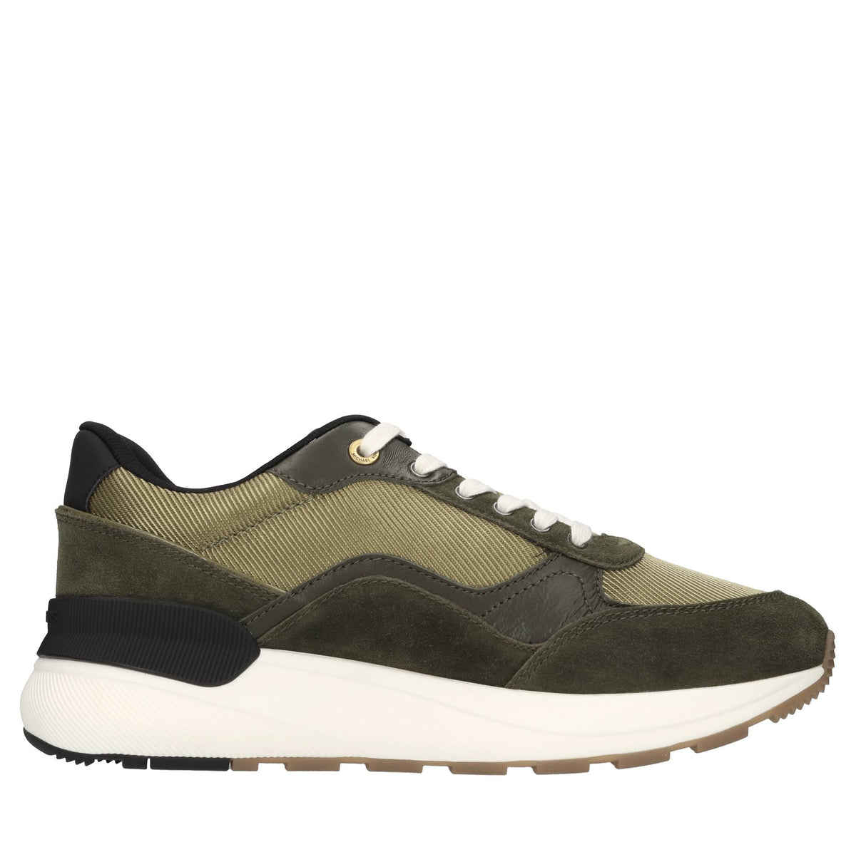 Sneakers in camoscio,ecopelle e tessuto 