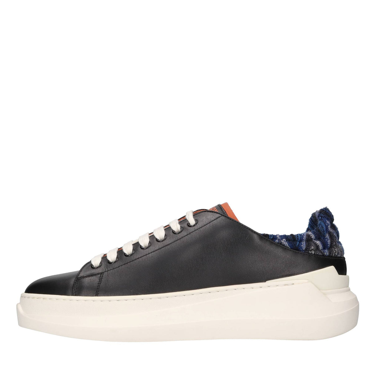 Sneakers in pelle e tessuto zig zag 