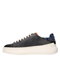 Sneakers in pelle e tessuto zig zag 