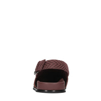 Sabot in camoscio e tessuto zig zag 