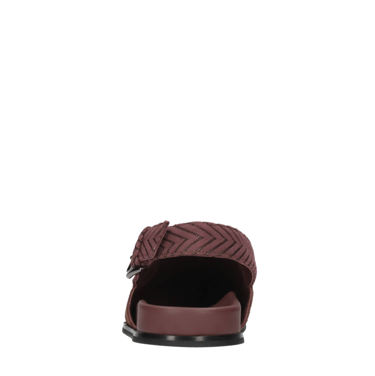 Sabot in camoscio e tessuto zig zag 