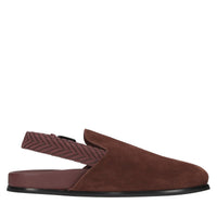 Sabot in camoscio e tessuto zig zag 