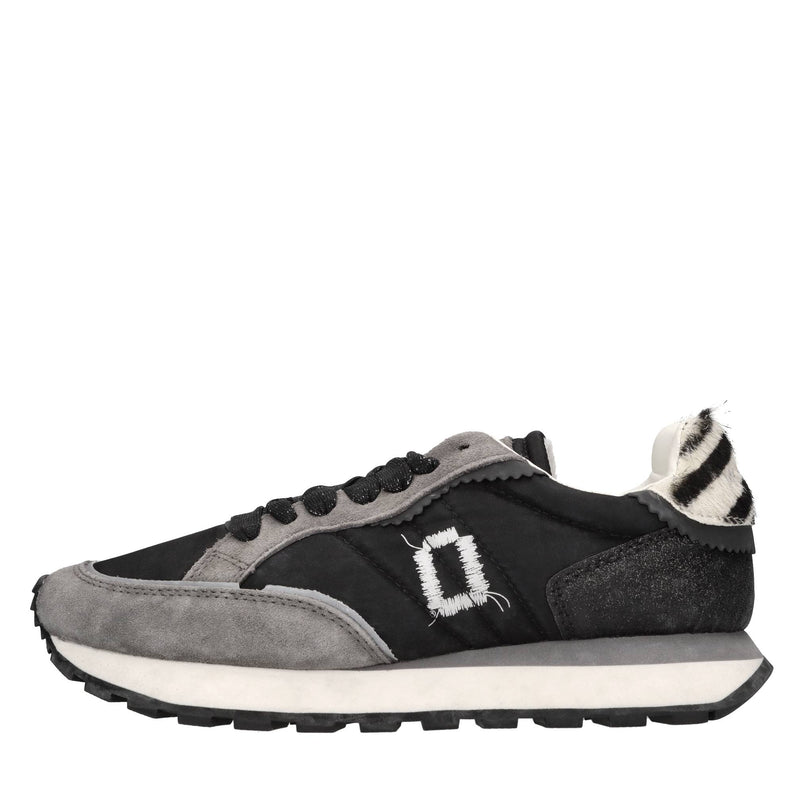 Sneakers in camoscio, tessuto e cavallino 