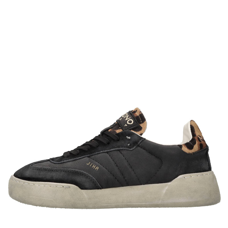 Sneakers in pelle, camoscio e cavallino 