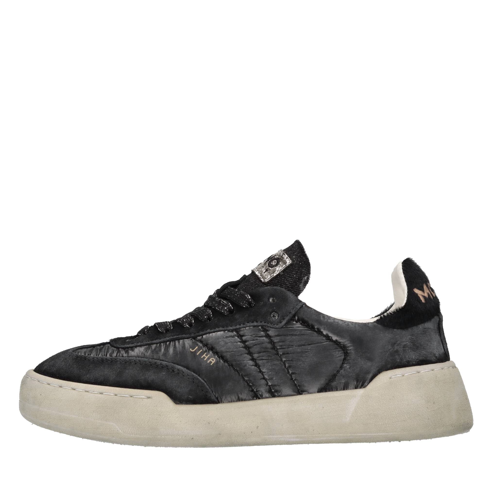 Sneakers in camoscio, tessuto e cavallino 