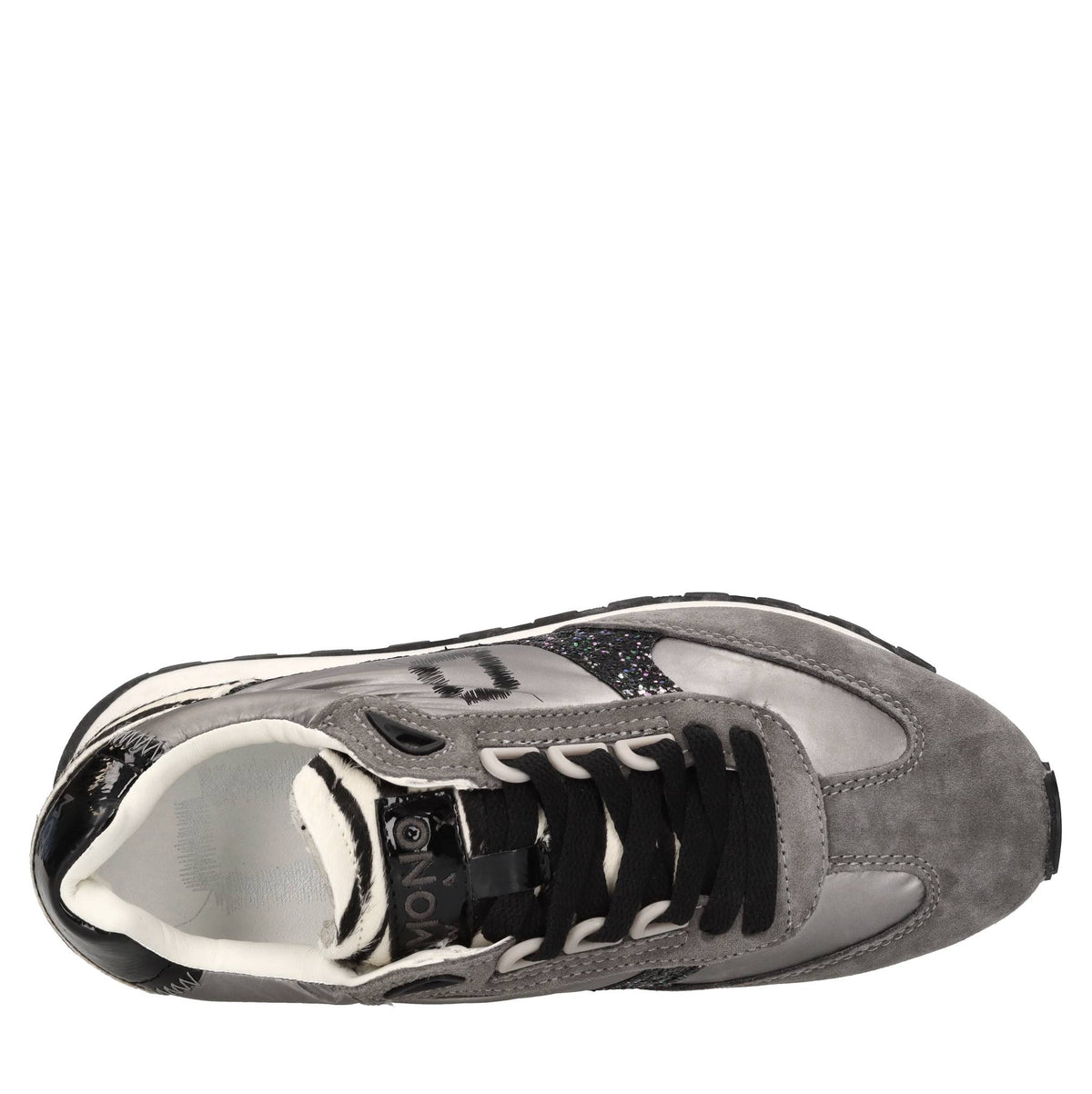 Sneakers in camoscio, tessuto e cavallino 