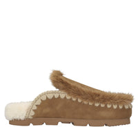 Sabot in camoscio e pelliccia 