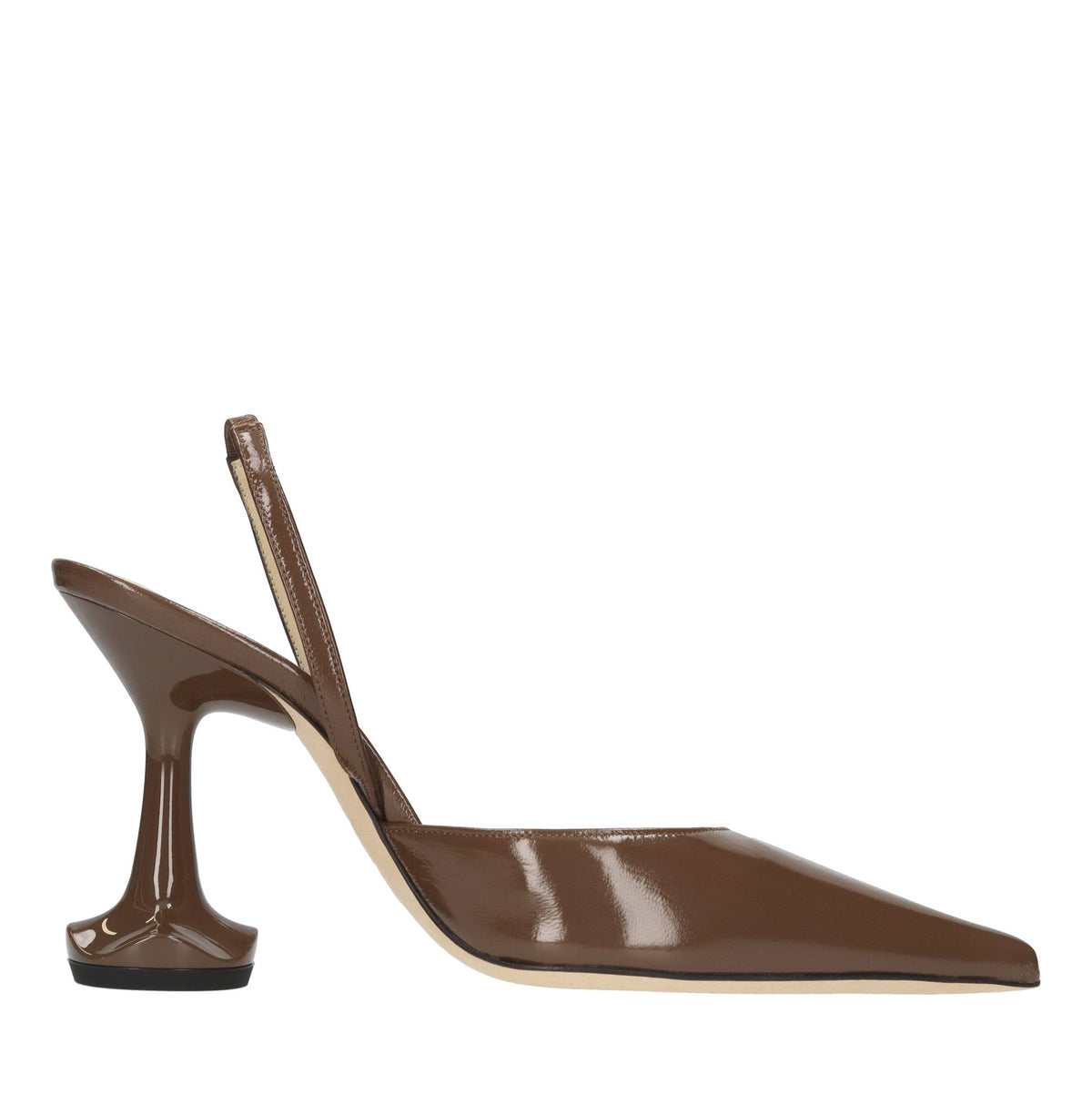 Décolleté  slingback in pelle 