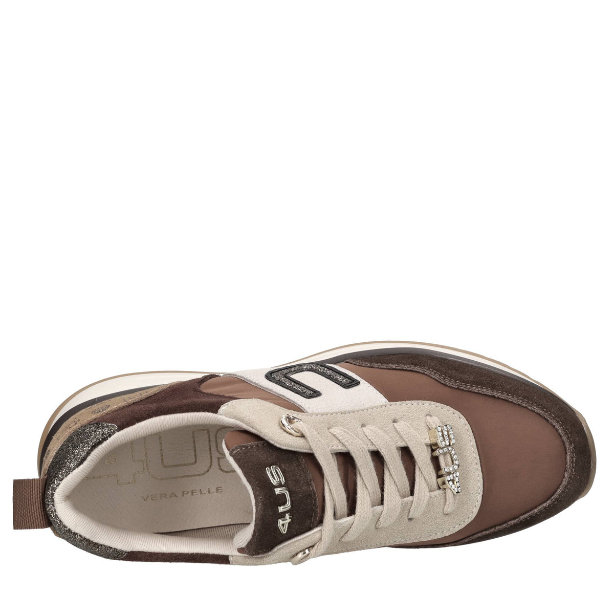 Sneakers in camoscio e tessuto 