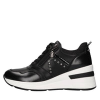 Sneakers in ecopelle e tessuto con strass 