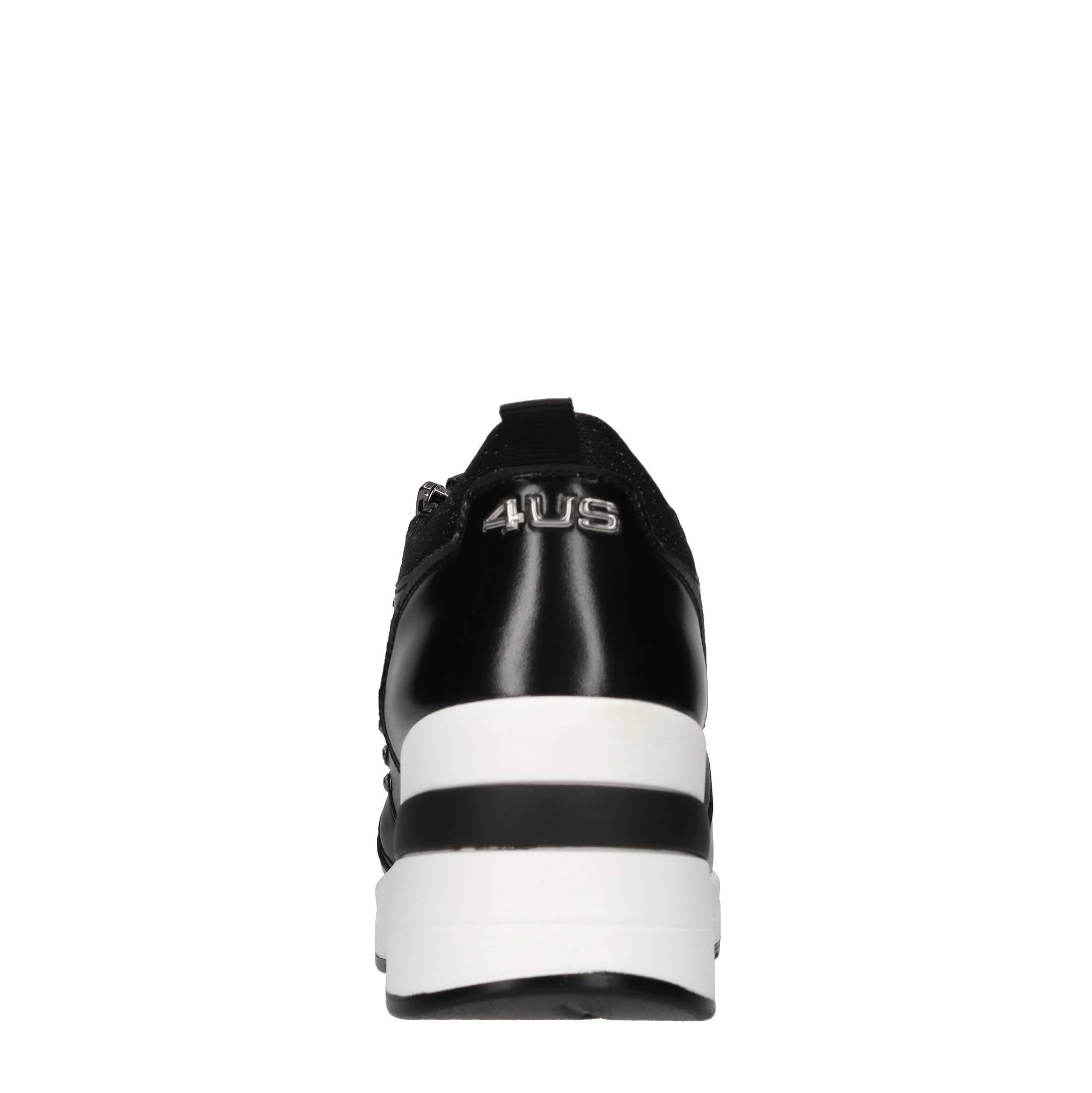 Sneakers in ecopelle e tessuto con strass 