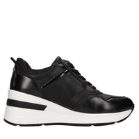 Sneakers in ecopelle e tessuto con strass 