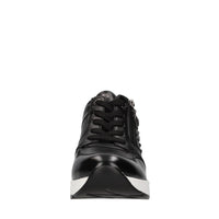 Sneakers in ecopelle e tessuto con strass 