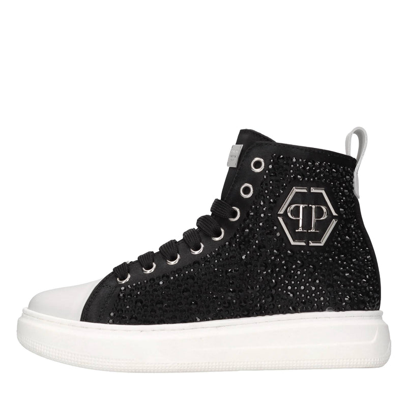 Sneakers in tessuto e strass 
