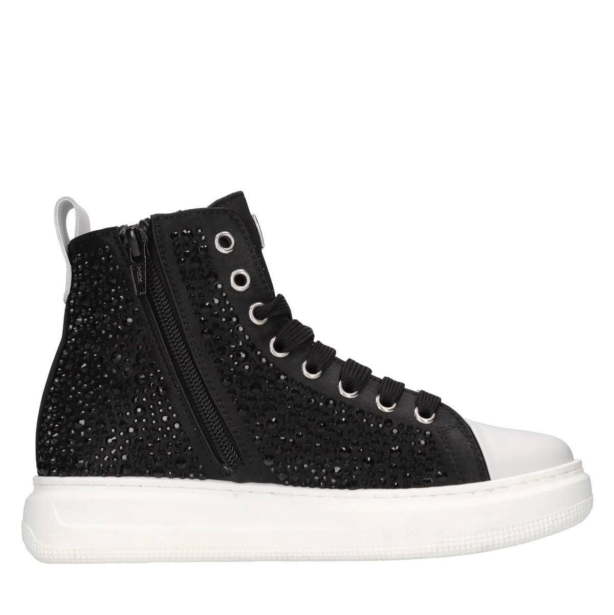 Sneakers in tessuto e strass 