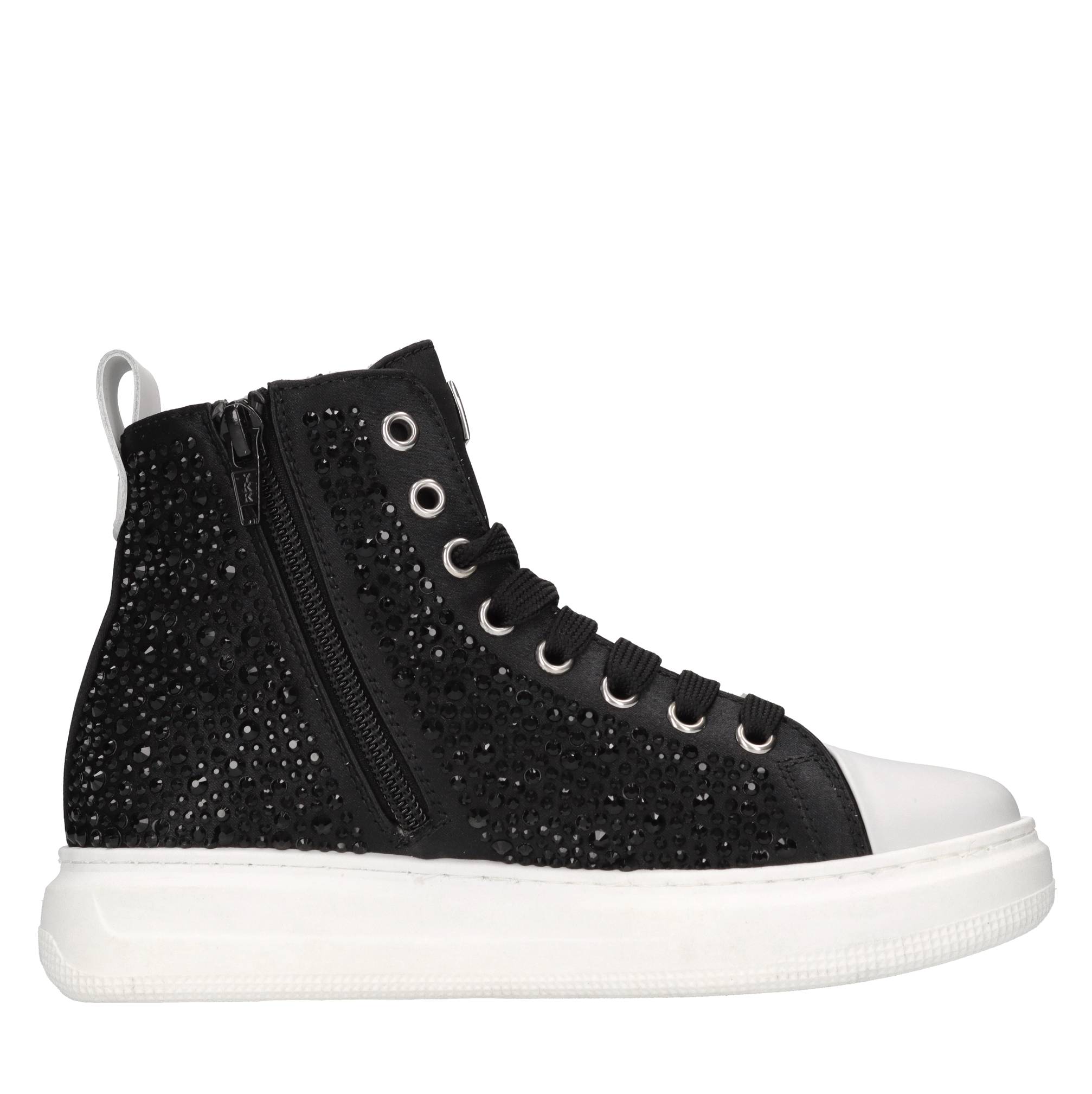 Sneakers in tessuto e strass 