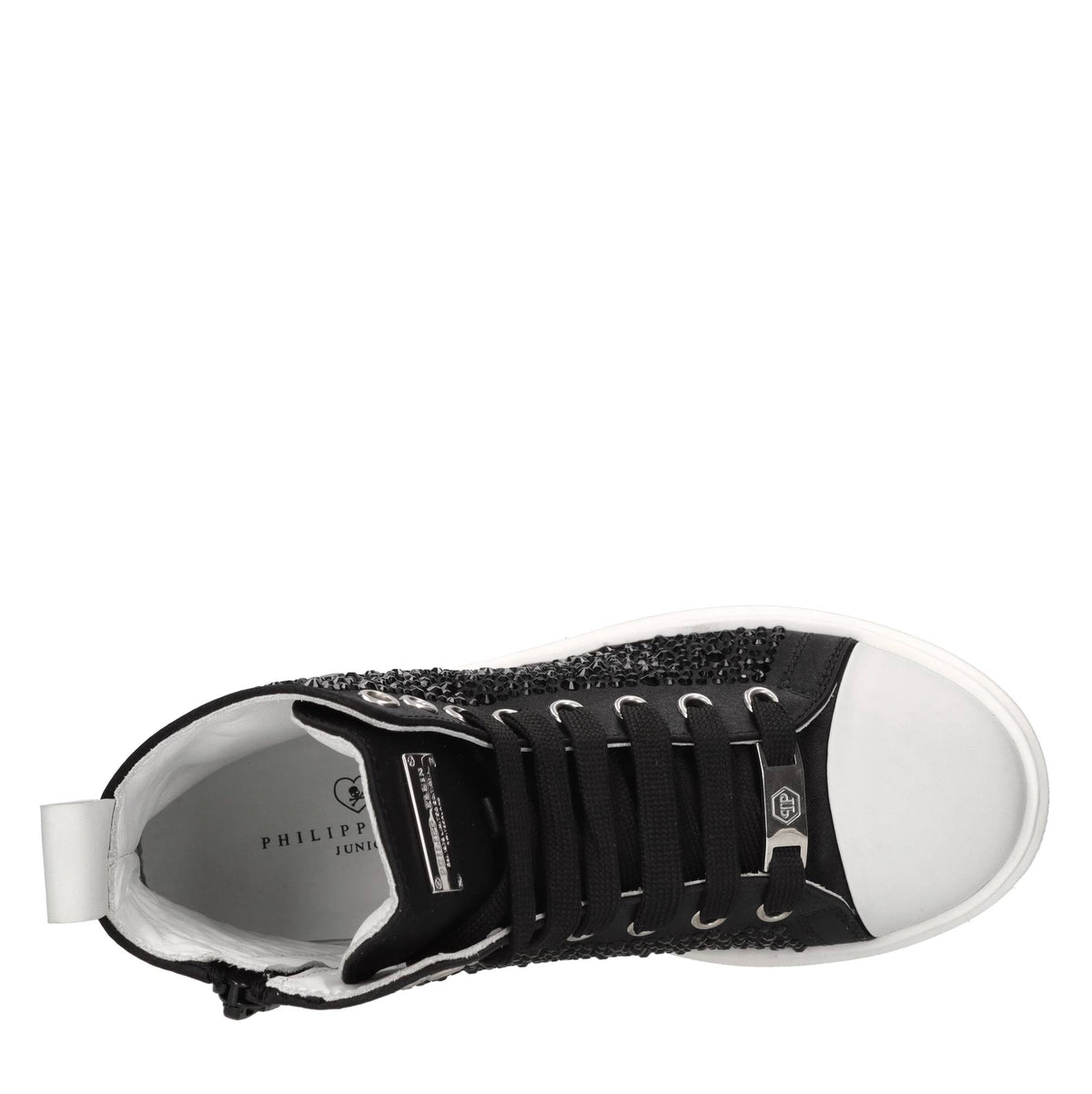 Sneakers in tessuto e strass 