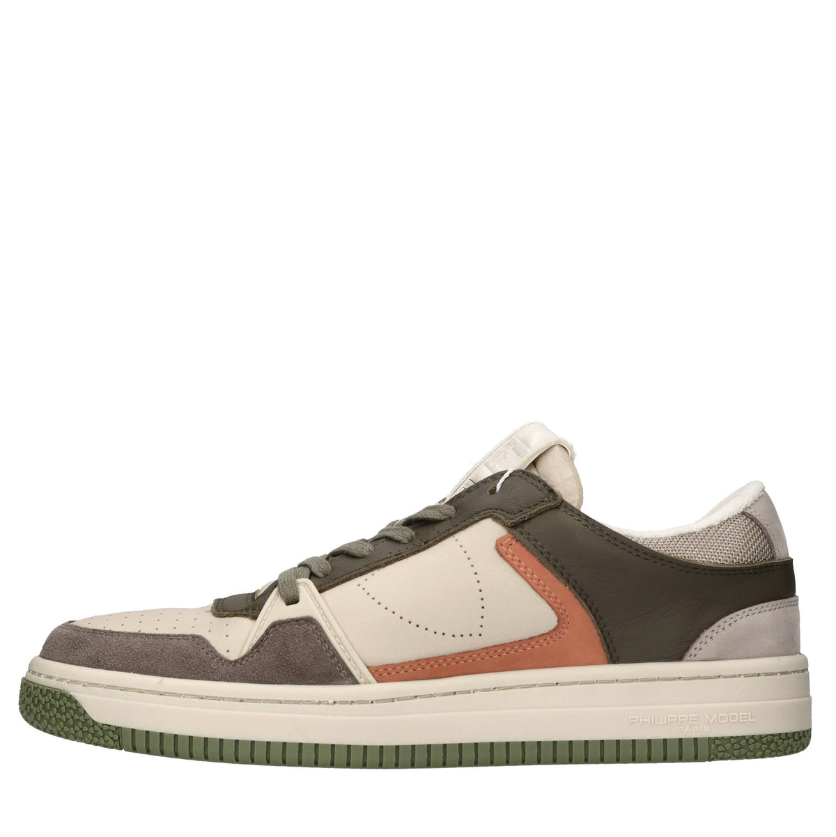 Sneakers in pelle, camoscio e tessuto 