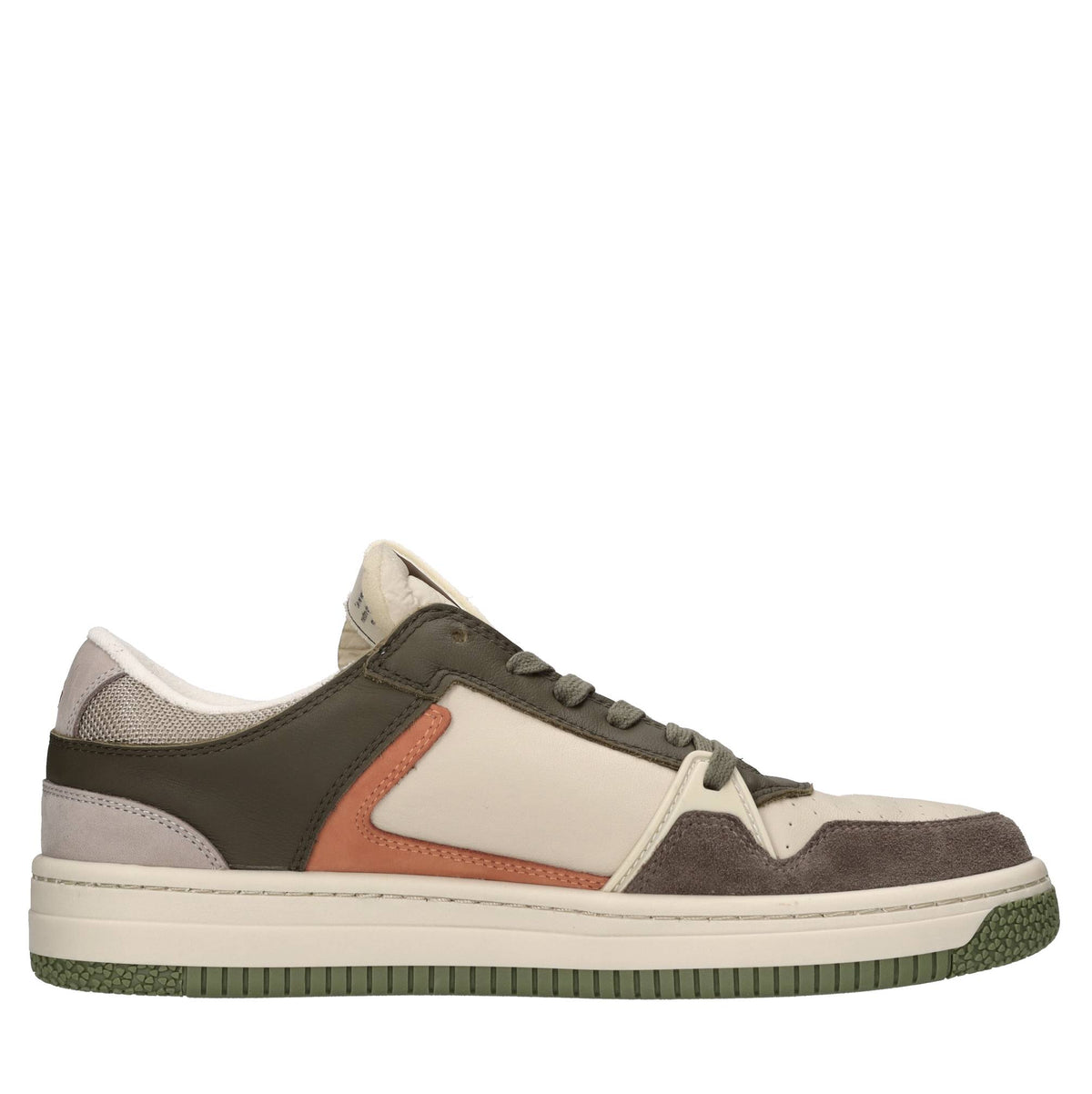 Sneakers in pelle, camoscio e tessuto 