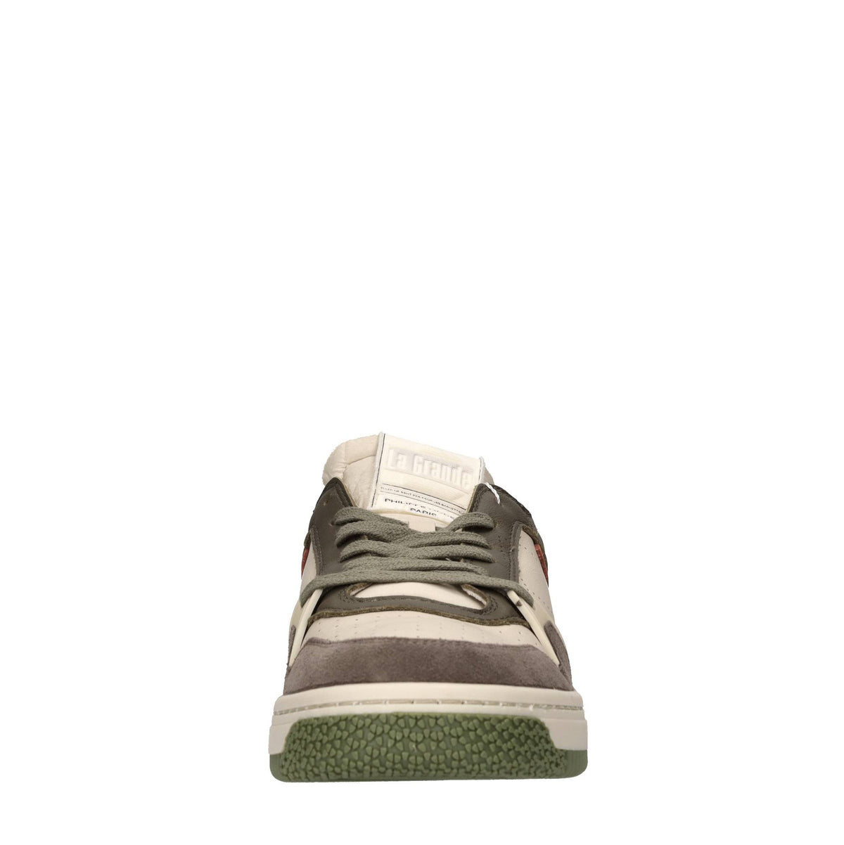 Sneakers in pelle, camoscio e tessuto 