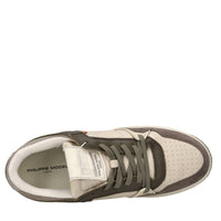 Sneakers in pelle, camoscio e tessuto 