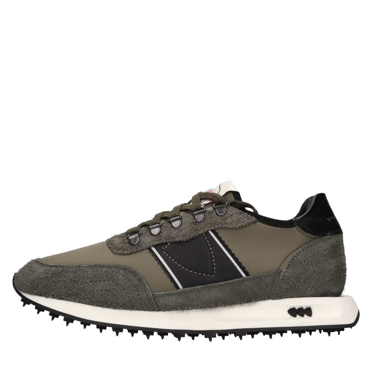 Sneakers in pelle, camoscio e tessuto 