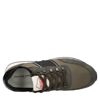 Sneakers in pelle, camoscio e tessuto 